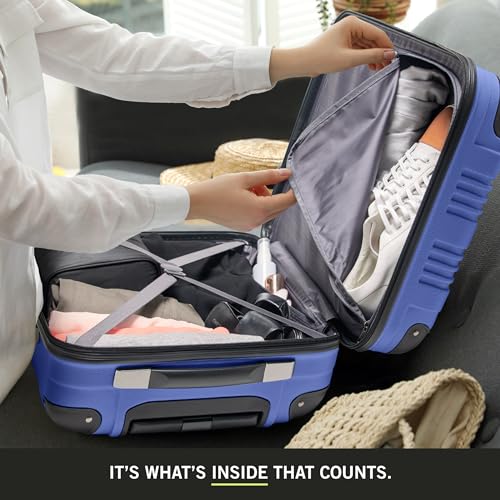Kenneth Cole REACTION Out of Bounds Lightweight Hardshell 4-Wheel Spinner Luggage, Cobalt Blue, 28-Inch Checked - color: Cobalt Blue, size: 28-Inch Checked