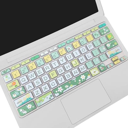 Silicone Keyboard Cover for HP Chromebook 11 x360, Chromebook 11 G2/G3/G4/G5/G6 EE/G7 EE, HP Chromebook 14-ca 14-ak 14-X Series, HP Chromebook 14 G2 G3 G4, Spring Flowers - color: Spring Flowers