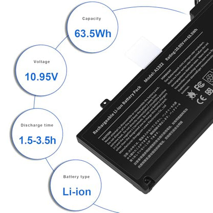 TREE.NB A1322 A1278 Laptop Battery for MacBook Pro 13 inch [2009 2010 2011 2012 Version]，not for A1278 [2008 Version], 63.5Wh 10.95V Lithium Ion Battery - size: ‎8.33x3.42x0.55inch A1322
