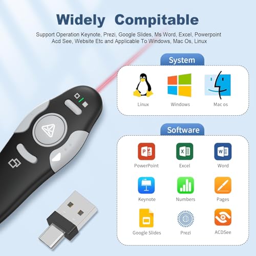 QUI Presenter Remote USB A&C Bundle | One Black & One Pink