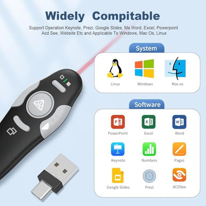 QUI Presenter Remote USB A&C Bundle | One Black & One Pink