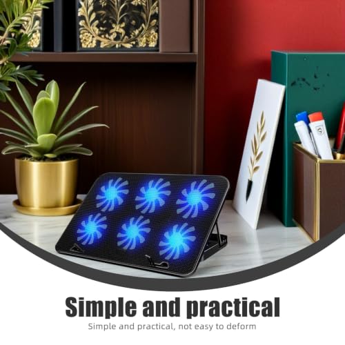 Laptop Cooling Pad with 6 Powerful Fans Quiet Operation Laptop Cooler Stand Made of Sturdy Alloy and Abs for Gaming and Work to Prevent Overheating