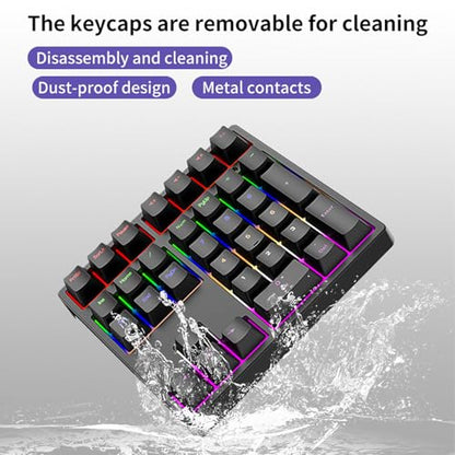 Number Pad, Mechanical 34 Keys USB C Wired Numeric Keypad with RGB Backlit, Blue Switches, Plug and Play for Laptop and Desktop (Black)
