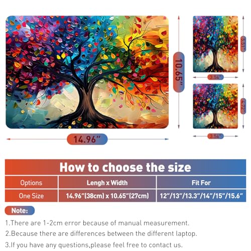 12.1-15.6 Inch Laptop Skin Decal, Universal Reusable Vinyl Laptop Cover Sticker, Waterproof Art Decal Protector in Colorful Tree - color: Colorful Tree