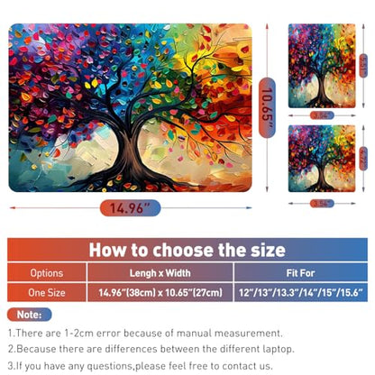12.1-15.6 Inch Laptop Skin Decal, Universal Reusable Vinyl Laptop Cover Sticker, Waterproof Art Decal Protector in Colorful Tree - color: Colorful Tree