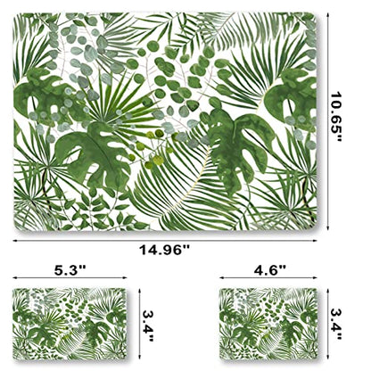 Laptop Skin Sticker Decal, 12" 13" 13.3" 14" 15" 15.4" 15.6 inch Laptop Universal Netbook PC Notebook Vinyl Reusable Skin Sticker Cover Art Case Protector Personalized, Green Leaves - color: Green Leaves
