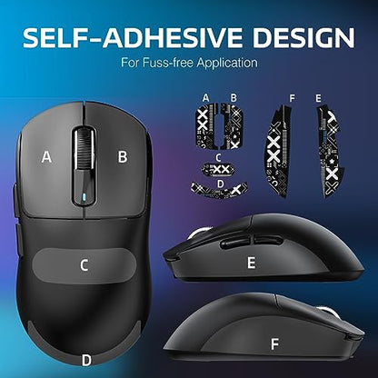 ATTACK SHARK X3 49g Ultra-Lightweight Wireless Gaming Mouse, Black&Tape | Bluetooth 5.2/2.4G Wireless/Wired, PAW3395 Gaming Sensor, 26K DPI, 200h Battery Life, Programmable Buttons for PC/Mac/Win - color: Black & Griptape