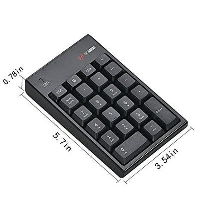 MCSaite Wireless Numeric Keypad & Mouse Combo - Use One Receiver Wireless Number Pad Keyboard and Mouse for Laptop Desktop
