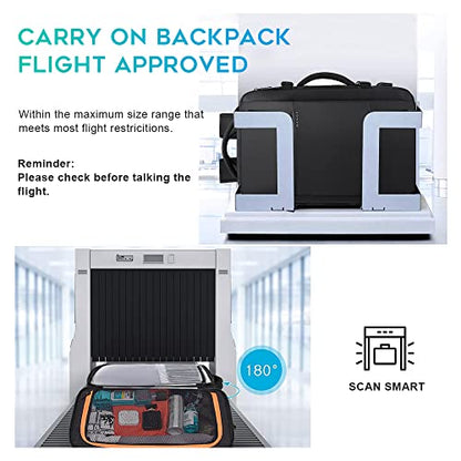 BANGE 35L Lightweight Backpack, 17.3 inch Travel Laptop Backpacks, Unisex Multifunctional Storage Pockets Business Commuter Rucksack, Waterproof and Wear-resistant Outdoor Sports Leisure daypack - size: Black-35l（with3cubes)
