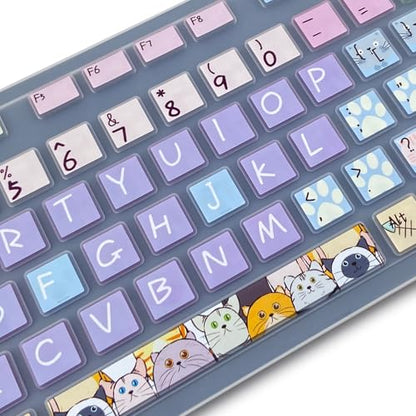 Keyboard Cover for Dell KM636 KB216 KB216t/d/p Keyboard, Dell Optiplex 3050 3240 5250 5460 7450 7050, Inspiron Desktop 3475 3477 3670 5400 5490 7700 7790,Cute Cat - color: Cute Cat