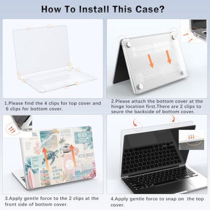 Compatible with MacBook Air 15 inch Case Sea Turtle Beach | M5 M4 M3 M2 2026-2023 Release A3448 A3241 A3114 A2941 | Cute Collage Protective Hard Shell Matte Cover for Mac Air 15.3 inch - color: Beach G, size: MacBook Air 15 inch