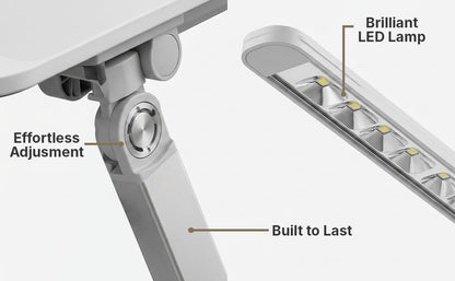 Premium LED Adjustable Lap Desk with Built-in LED Lamp