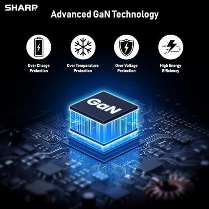 Sharp 140W USB C Charger, Compact Foldable GaN Fast Charge 3-Port (2 USB-C, 1 USB-A), Compact Foldable Wall Charger for MacBook Pro/Air, iPad Pro, iPhone 15/Pro, Galaxy S22/S21, Dell XPS, Black - color: Black