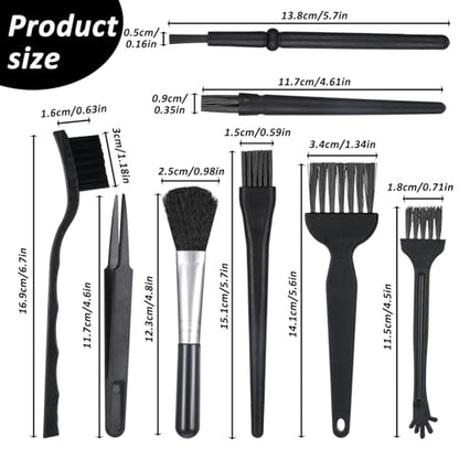8 PCS Keyboard Brush for Pc Electronic Cleaning Brushes Computer Cleaning Kit for Laptop Keyboard Camera Computer (Black)