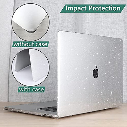 CISSOOK Clear Glitter Case for MacBook Pro 13 Inch 2020-2025 Release A2338 A2251 A2289, Plastic Bling Hard Shell Case with Keyboard Cover for MacBook Pro 13 M1 M2 Sparkly | 4in1 Set Plastic Bling Hard Shell Case with Keyboard Cover for MacBook Pro 13 M1 M