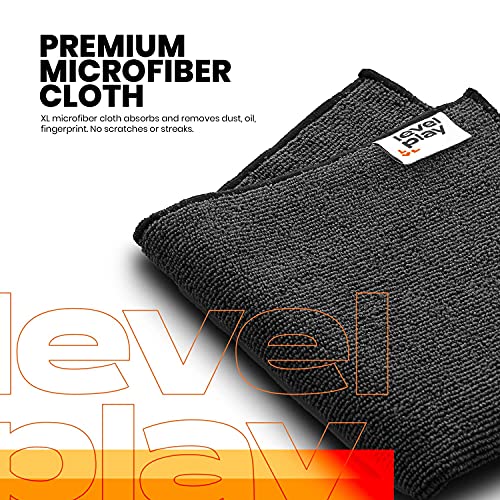 Levelplay Screen Cleaner Kit – Fingerprint-Resistant Touchscreen, Monitor & Lens Cleaner, Alcohol- and Ammonia-Free, Washable Microfiber Wipe (Large), 240 mL (8.1 fl oz) Spray Bottle - size: 240ml Regular-Use Kit