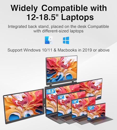 16" Laptop Screen Extender Monitor Portable, Quad Monitor, FHD 1200P IPS Laptop Extender Compatible with Wins/Mac for 13.6" - 18.5" Laptops - size: 16", style: Quad screen