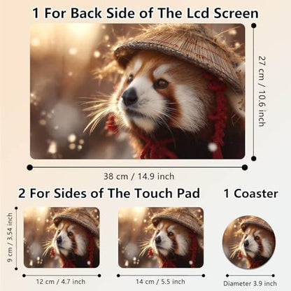 Laptop Skin Sticker Decal 15.6 Inch,12 13 13.3 14 15 15.6 in Laptop Netbook Skins for Notebook,Art Decal Removable Waterproof Scratch Resistant,Universal Vinyl Cover,Cute Glitter Raccoon - color: Cute Glitter Raccoon