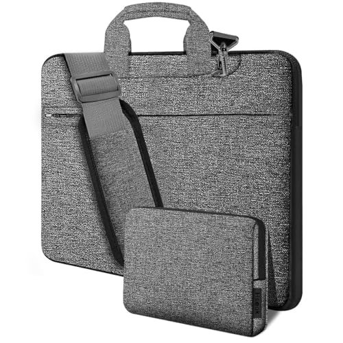 Hseok Laptop Shoulder Bag 15.6-16 inch Case,Water-Resistant Shockproof Computer Handbag with Small Case Compatible with MacBook Pro/Neo 16",Mac Air 15 M5, XPS 15/16 and most 15.6-16 PC,Gray-black - color: Dark Gray-black, size: 15.6-16"