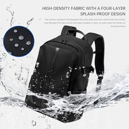 Laptop Backpack for Men, Business Backpack with USB Charging for 15.6 Inch Computer Bag, 30L Black Lightweight Anti-theft Water-Resistant Backpack, Suitable Business Work College Travel