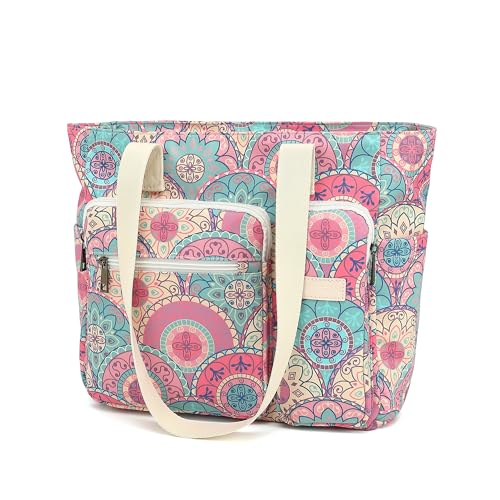 Women Tote Bag With Muti-Pockets,Lightweight Shoulder Bag,Large Capacity Handbag for Travel, Work, Gym - color: Bandanna
