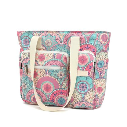 Women Tote Bag With Muti-Pockets,Lightweight Shoulder Bag,Large Capacity Handbag for Travel, Work, Gym - color: Bandanna