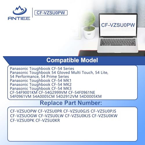 CF-VZSU0PW CF-VZSU0PR Laptop Battery for Panasonic TOUGHBOOK CF54 CF-54 Mk1 | 54 Gloved Multi Touch, 54 Prime CF-VZSUOPW CF-VZSU0GW CF-VZSU0KR 46Wh 4200mAh - size: 5.5*2.8*0.7inch CF-54
