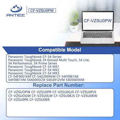 CF-VZSU0PW CF-VZSU0PR Laptop Battery for Panasonic TOUGHBOOK CF54 CF-54 Mk1 | 54 Gloved Multi Touch, 54 Prime CF-VZSUOPW CF-VZSU0GW CF-VZSU0KR 46Wh 4200mAh - size: 5.5*2.8*0.7inch CF-54
