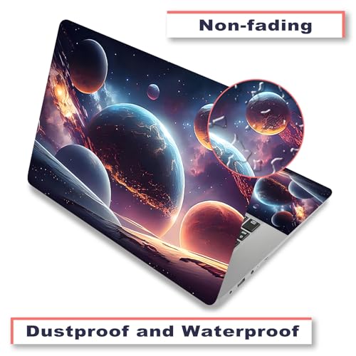 Laptop Decal Sticker Skin Cover, 12" 13.1" 13.3" 14" 15" 15.4" 15.6" Laptop Netbook Vinyl Art Skin Sticker Cover Notebook PC Protector (2 Wrist Pad Included), Removable Reusable, Cosmic Planets - color: Cosmic Planets