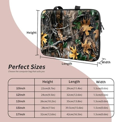 Universal Laptop Sleeve Tablet Case 12 inch, Camo Leaf Slim Carrying Case Durable Handbag Travel Laptop Bag for Surface Pro 9 8 7/Laptop Go 2 3, MacBook Air 11/12 - color: Camo Leaf, size: 12 inch