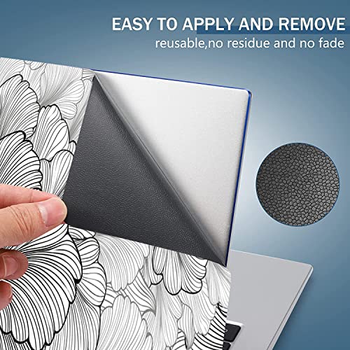 Laptop Skin Sticker Decal 15-15.6 Inches, Universal Reusable Vinyl Sticker for 12.1 13 13.3 14 15.4 Inches Netbook/Notebook PC, Waterproof & Scratch-Resistant (Sketch Flower) - color: Sketch Flower
