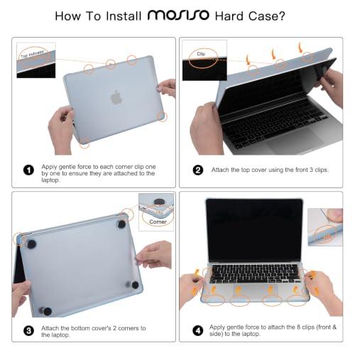 MOSISO Compatible with MacBook Air 13 inch Case M5 2026 M4 M3 M2 2025-2022 | A3449 A3240 A3113 A2681,Seamlessly Closes Reinforced Crack-Resistant Hard Shell for MacBook Air 13.6 inch Case, Sky Blue - color: Sky Blue