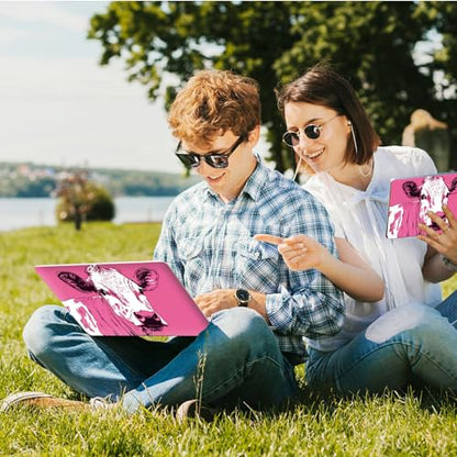 Universal Laptop Skin Sticker with 2 Wrist Pad Skins, Waterproof Scratch Resistant Vinyl Laptop Cover Decal, Cut to Fit for 11–15.6 Inch MacBook HP Dell Lenovo, Pink Cow - color: Pink Cow
