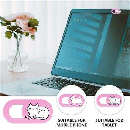 Happyyami Webcam Cover Slide Cat Design Ultra-Thin Laptop Cover for Computers Tablets Privacy 2-Pack Fits Most Webcams Does Not Indicator Lights