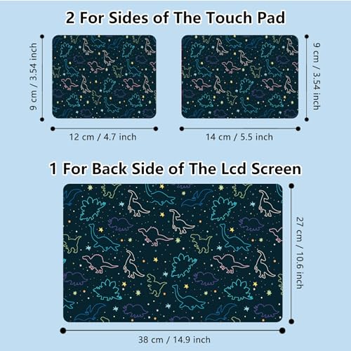 Universal Laptop Skin Sticker with 2 Wrist Pad Skins, Waterproof Scratch Resistant Vinyl Laptop Cover Decal, Cut to Fit for 11–15.6 Inch MacBook HP Dell Lenovo, Dinosaurs - color: Dinosaurs