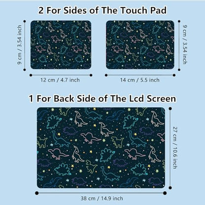 Universal Laptop Skin Sticker with 2 Wrist Pad Skins, Waterproof Scratch Resistant Vinyl Laptop Cover Decal, Cut to Fit for 11–15.6 Inch MacBook HP Dell Lenovo, Dinosaurs - color: Dinosaurs