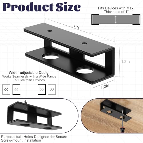 3pcs Under Desk Laptop Mount Under Desk Laptop Holder | With Anti-Scratch Felt Board Laptop Under Desk Mount for Laptops, Mac Mini, Macbook, Keyboard,Tablet Kitchen