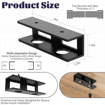 3pcs Under Desk Laptop Mount Under Desk Laptop Holder | With Anti-Scratch Felt Board Laptop Under Desk Mount for Laptops, Mac Mini, Macbook, Keyboard,Tablet Kitchen
