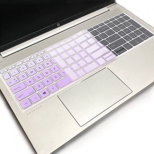 Keyboard Cover for 15.6 inch HP ProBook 450 G8 G9 G10/ 455 G8 G9 G10/ 650 G8/ HP Zbook Power G8 G9, HP ProBook 15.6 inch Keyboard Skin(NOT fit HP ProBook 450/455/650 G6 G7)-OPurlple - color: OmbrePurlple