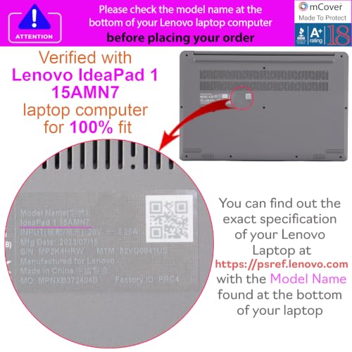 mCover Case Compatible ONLY for 2022-2024 15" Lenovo IdeaPad 1 Series (15ADA7 / 15AMN7 / 15ALC7 / 15IAU7 / 15IGL7 / 15IJL7 / 15IRU7) Windows Laptops (NOT Fitting Any Other Models)- Red - color: Red