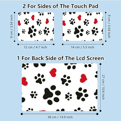Universal Laptop Skin Sticker with 2 Wrist Pad Skins, Waterproof Scratch Resistant Vinyl Laptop Cover Decal, Cut to Fit for 11–15.6 Inch MacBook HP Dell Lenovo, Dog Paws Print - color: Dog Paws Print