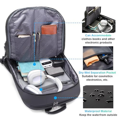 BANGE Smart Business Laptop Backpack Waterproof can fit 15.6-17.3 Inch Laptop with 3.0 USB charging port for men and women - color: White