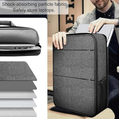 Travel Laptop Backpack with Small Case for 15-16 inch Notebooks, Slim & Expandable Computer Bag for College Business Commute for Men and Women,Dark Gray-Black - color: Dark Gray-black