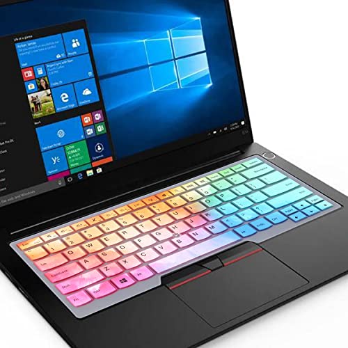 Keyboard Cover for 14" Lenovo Thinkpad T14 Gen 2/1, E14 Gen 4/3/2, T14s Gen 2/1, L14 Gen 3/2, Thinkpad T495 T490 T480S T480 T470, ThinkPad P14s, X1 Carbon 8th/7th/6th, X1 Extreme Gen 3/2-Colorful - color: Colorful