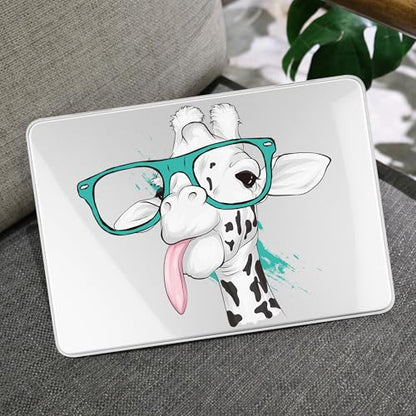 MEEgoodo 4-in-1 Printed Case for MacBook Neo 13 inch 2026 Release Model A3404, Laptop Hard Shell Cases with Keyboard Skin & Screen Protector & Webcam Covers, Funny Giraffe - color: Funny Giraffe