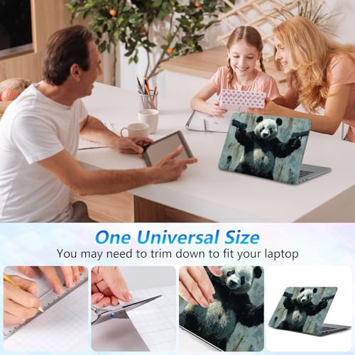 Universal Laptop Skin Sticker Decal with 2 Wrist Pad Skins, Waterproof Scratch Vinyl Cover for 11–15.6 Inch MacBook, HP, Dell, Lenovo, Cutable & Reusable,Badass Panda Guns - color: Badass Panda Guns