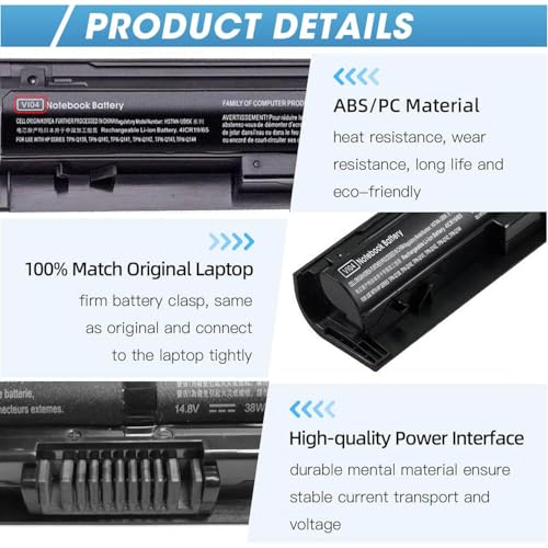 VI04 Notebook Battery for HP Spare 756743-001 756478-851 756744-001 | 756478-421 VI04041 VI04XL VI04041-CL HSTNN-LB6I HSTNN-C82C ProBook 450 G2 Pavilion 15-P226NR 15-P213CL Envy M7-K111DX