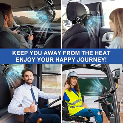 XOOL 12V 6'' Car Fan, Clip Fan 360 Degree Rotatable Car Fan Cooling Air Fan with Stepless Speed Regulation & Cigarette Lighter Plug for SUV, RV, Vehicles - size: Cigarette Single Fan - Clip