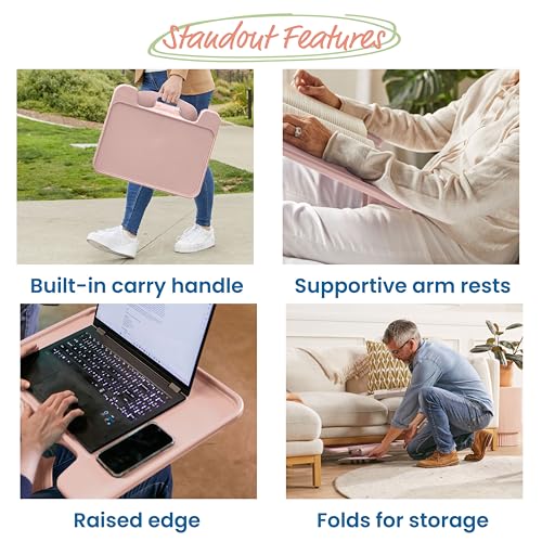 ECR4Kids The Surf Folding Portable Lap Desk, Large, Flexible Seating, Pink - color: Pink