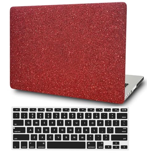 Hard Case Compatible with Old Version MacBook Pro 13 inch Case 2012 2011 2010 2009 2008 Release A1278 with CD-ROM, Leather Laptop Protective Hard Shell & Keyboard Cover, Glitter Red - color: Glitter Red, size: A1278(Pro 13" w/CD-ROM 2008-2012)
